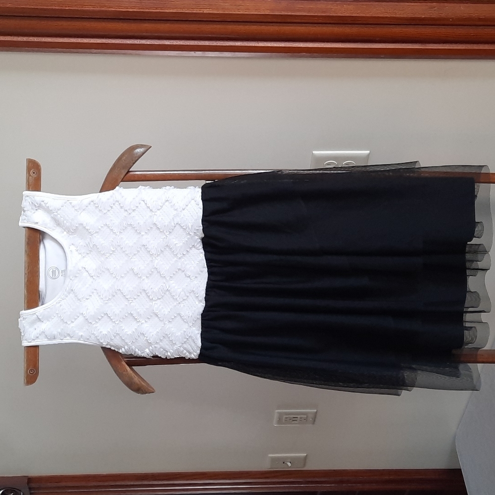 Girls White and Black Dress